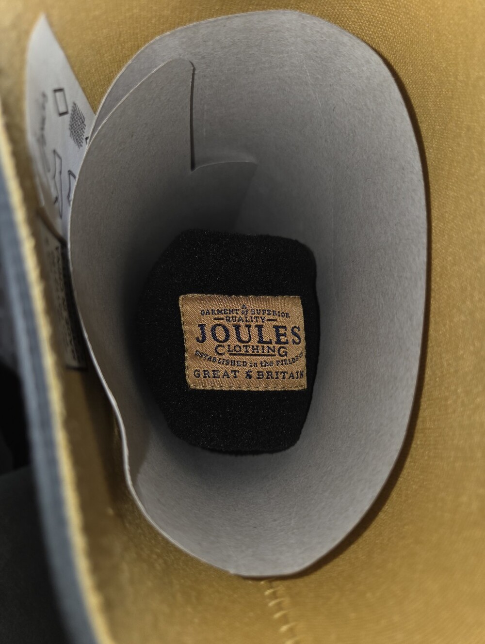 Joules Black Mid Welly Rain Boots with Gold Bee Motif - Picture 5 of 10